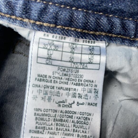 Guess Jeans Mens 30x27 Blue Medium Wash Relaxed Straight Rowland Fit Baggy - Picture 3 of 9